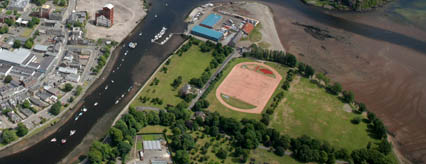 Aerial view of Levengrove Park